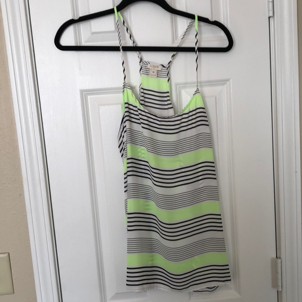 Black, white, and neon green tank top